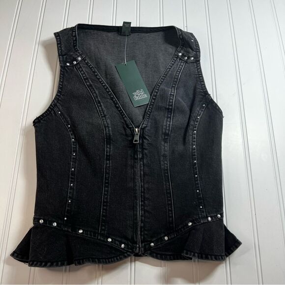 Wild Fable Black Denim Vest XXS - Picture 1 of 7